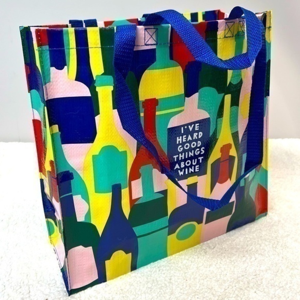 Blue Q "I'VE HEARD GOOD THINGS ABOUT WINE" Shopper Tote Bag